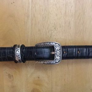 Talbots black leather belt